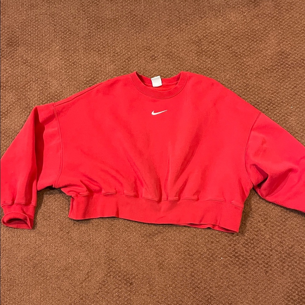 Nike Women's Bold Red Cropped Hoodie